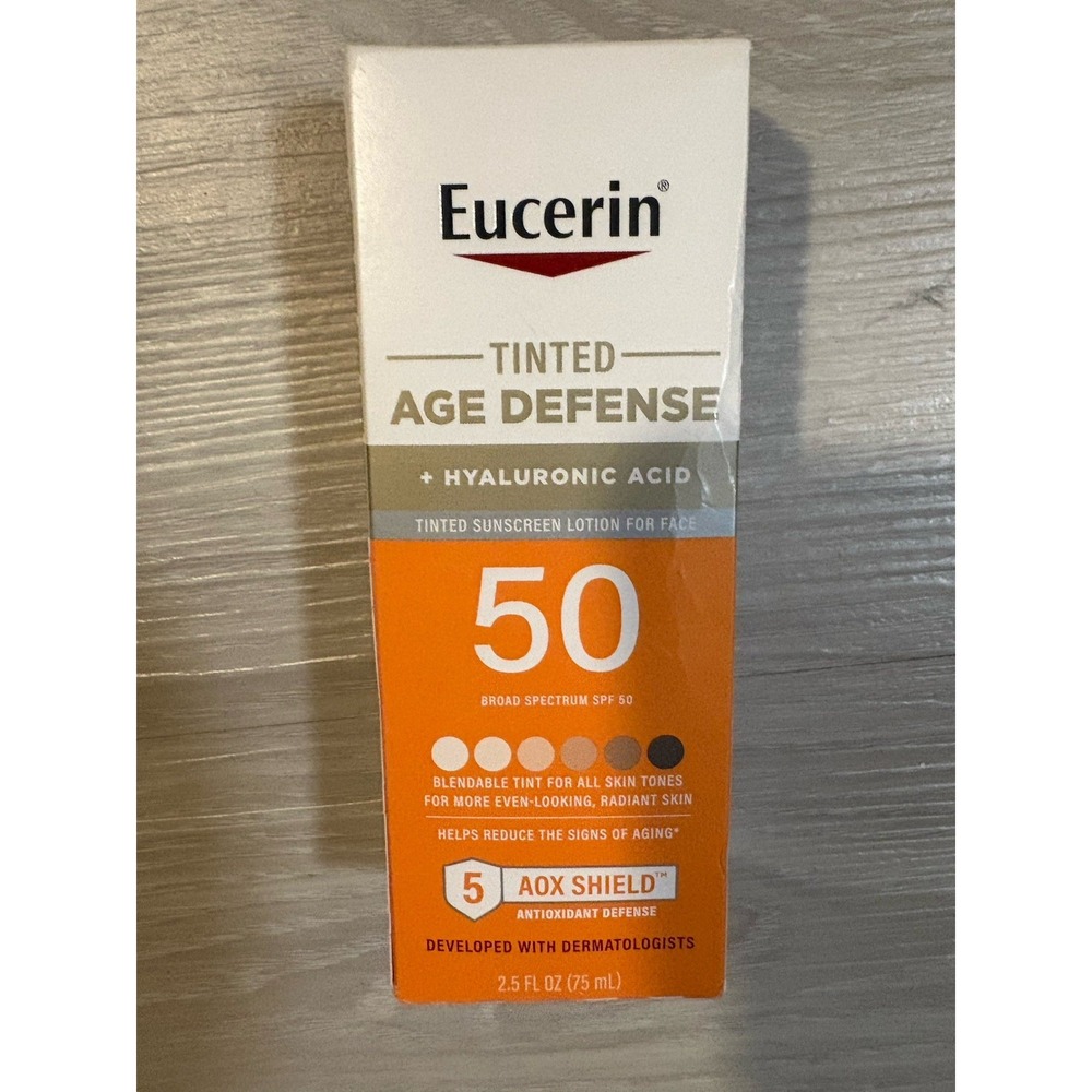 Eucerin Sun Tinted Age Defense SPF 50 Face Sunscreen Lotion 2.5 Fl Oz hyaluronic